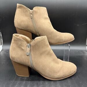 Style & Co. Womens Size 10 Masrinaa Tan Ankle Booties Heels F0187